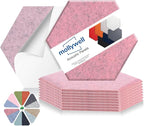 Mollywell Hexagon Acoustic Panels, High Density, Soundproofing, Decorative Noise Reduction Felt Wall Tiles for Ceilings, Home Office & Gaming Room (Smoky Pink), 14x12x0.4 Inch