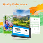 952XL Ink Cartridges Combo Pack (4-Pack) | Works with OfficeJet 8702 8710 Pro 7740, 8210, 8700 Series Replacement for HP 952XL Ink Cartridges Combo Pack HP952 952 XL Black Cyan Magenta Yellow| N9K28AN