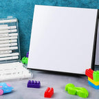 Zhanmai 4 Pcs Folding Blank Game Board, 20" x 20" DIY Create Make Your Own Game Board, Blank Quad Fold Dry Erase Battle for Family School Classroom DIY Activities