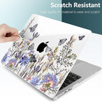 TWOLSKOO Compatible with M4 MacBook Air 15 inch Case 2025-2023 Released Model M4 A3241 M3 A3114 M2 A2941, Plastic Hard Shell & Screen Protector & Keyboard Cover & Type C Adapter, Garden Flower