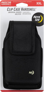Nite Ize Clip Case Hardshell Universal Rugged Holster - Protective Phone Holder with Belt Clip - Holster for Men's & Women's Belts - Utility Belt Phone Pouch - XX-Large, Black