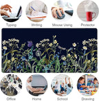 Weeds Flowers Large Mouse Pad,Gaming Keyboard Desk Pad,Extended Mouse Mat Non-Slip Rubber Base with Stitched Edges for Office Game Home XXL 35.4"x15.7"