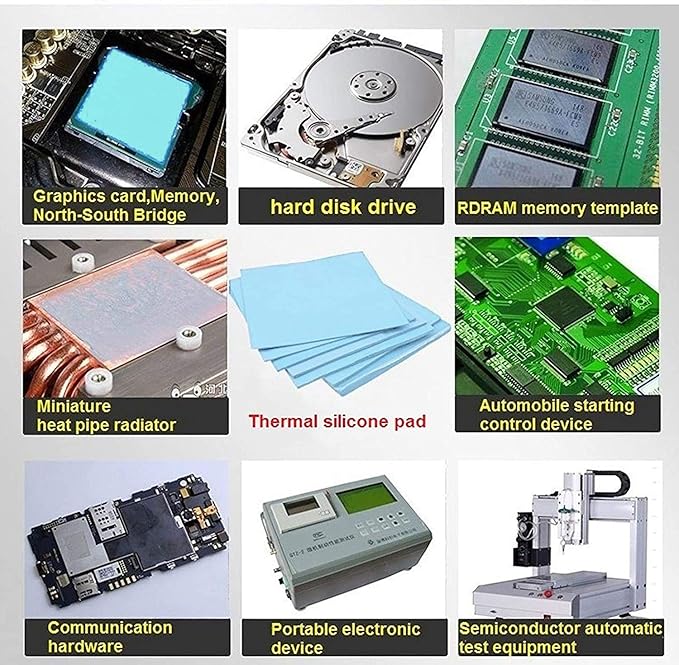 Thermal Pad, 200x200x2mm, Highly Efficient 6.0 W/mK, Insulated Heat Resistant Silicone Pad for IC SSD CPU GPU Heat Sink LED Cooling