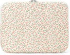 Puffy Laptop Sleeve 13-15.6 Inch Cute Quilted Laptop Protective Case Padded Floral Computer Sleeve for MacBook (B-Pink, 11 Inch)