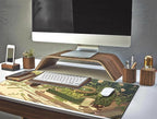 Green Gardener Desk Mat Anime Forest XL Gaming Mouse Pad Plant Lover Desk Pad with Stitched Edges, Women Desktop Decor Mousepad Laptop Computer Keyboard and Mouse Mat Desk Accessories 31.5x11.8 in