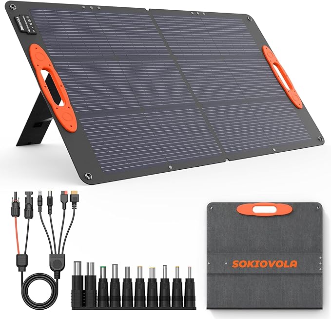 N-Type 16BB 100W Portable Solar Panel 18V ETFE Portable Foldable Solar Charger NextGen 25% High Conversion Folding Solar Panel for Camping Outdoor RV