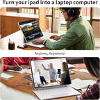 iPad Air 13 Inch Case Keyboard (M3 2025 / M2 2024) & iPad Pro 12.9 inch (6th,5th,4th,3rd Gen) Magic Keyboard with 7 Color Backlight, Multi-Touch Trackpad, Magnetic Stand,Auto Sleep/Wake (White)