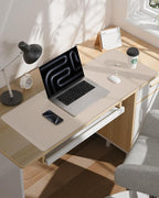 AFIING Extra Large Desk Mat - 55"x 24" Non-Slip Desk Pad for Office and Home - Ideal for Large Mouse Pad and Desk Mats on Top of Desks(Beige)