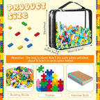 Sanwuta 6 Packs Toy Storage Bags, PVC Organizing Case Bags with Zipper, Waterproof Toy Container for Board Games, Building Blocks, Puzzles, Small Toys and Kids Books(Large,Clear)