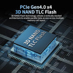 1TB SSD NVMe M.2 2280 PCIe Gen4 x4 Internal Solid State Drive - Up to 7400MB/s, 1TB SSD PS5 Dynamic SLC Cache, PS5 Compatible for Gaming PC Laptop(EN870)