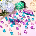 144 Pieces 12mm 6 Sided Mini Dice Set for School Classroom Table Games D6 Game Standard Dice with Portable Plastic Box for Teaching Math Learning(Translucent Color)