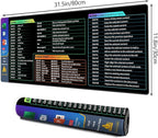Galdas Gaming Mouse Pad XXL XL Large Long Extended Big Mousepad Non-Slip Rubber Keyboard Desk Pad with Stitched Edges for Laptop Home Office (31.5x11.8x0.08 Inch) … (Shortcut Keys1)