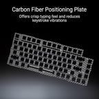 ROG Azoth Extreme 75 Custom Gaming Keyboard, Aluminum Chassis, Carbon Fiber Positioning Plate, Adjustable Gasket Mount, Three-Layer Dampening, Color OLED Touchscreen, ROG NX Snow Switches, PBT Keycaps
