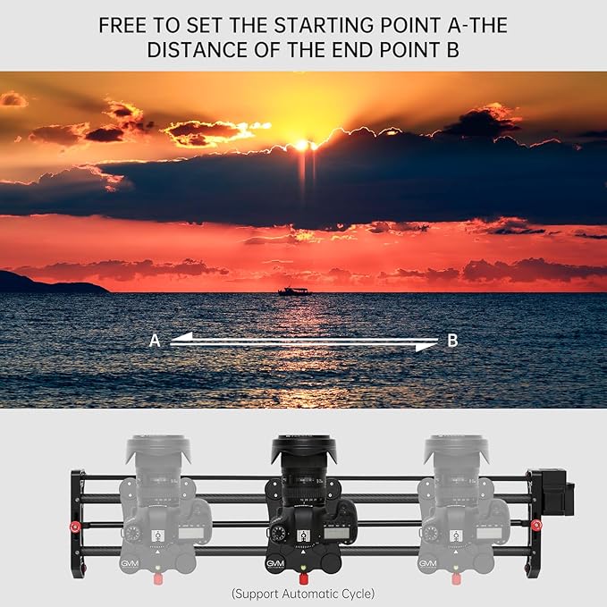 GVM Carbon Fiber Motorized Camera Slider - 31"/80CM with Remote Control, Supports Time-Lapse Photography, Video Mode, Tracking Shooting for Most Cameras