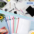 Jetec 32 Pcs Mesh Zipper Bags Toy Storage Bikini Organizer Bag Bolsas Para Guardar Trajes De Baño Waterproof Zipper Reusable Pouch Puzzle Multipurpose for Storage Office(Classic Color,13 x 9.5 Inch)