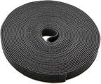 Reusable Fastening Tape Cable Ties 3/4 Inch Double Side Hook Roll (10 Yard, Black)