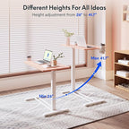 FLEXISPOT H7 Adjustable Overbed Bedside Table with Wheels Pneumatic Mobile Standing Desk Laptop Desk Rolling Computer Cart Movable Overbed Table Hospital Home Use(31.5" W x 17.7" D, Pink)
