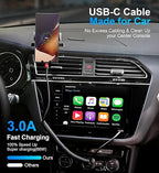 USB to USB C Cable Fast Charging 3ft, 2Pack Coiled USB C Charger Cable for Car, Android Auto USB Type C Charger Cord, USB-C Cable Compatible with iPhone 16/15/Plus/Pro Max/Samsung Galaxy A20 S20 - Red