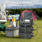 ALLWEI 2400W Portable Power Station and 2x B200 PRO Expansion Battery, 6144Wh LiFePO4 Battery 4 AC Outlets Up to 2400W for Home, Outdoor Camping, RV, With 1500W AC Charging &1200W Solar Charging