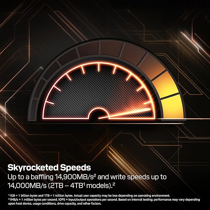 WD_BLACK 1TB SN8100 NVMe SSD Internal Solid State Drive - Gen 5 PCIe 5.0x4, M.2 2280, Seq. Read Speeds Up to 14,900 MB/s, Best for AI Applications, Gaming, and Video Editing - WDS100T1X0M