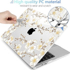 MEEgoodo Case for MacBook Air M4/M3/M2 13.6 inch 2025 2024 2022, Fit Model A3240 A3113 A2681, Compatible with MacBook Air 13 inch, Laptop Hard Shell Case with Keyboard Cover, Cherry Branches