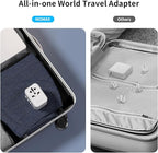 MOMAX European Travel Plug Adapter, 35W PD Fast Charging, Universal Travel Adapter with 3 USB-C and 2 USB-A Ports, International Power Adapter for Most Europe, USA, Japan, Australia (Type C/A/G/I)