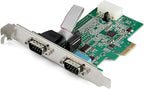 StarTech.com 2-port PCI Express RS232 Serial Adapter Card - PCIe RS232 Serial Host Controller Card - PCIe to Dual Serial DB9 Card - 16950 UART - Expansion Card - Windows & Linux, TAA (PEX2S953)