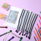Jetec 32 Pcs Mesh Zipper Bags Toy Storage Bikini Organizer Bag Bolsas Para Guardar Trajes De Baño Waterproof Zipper Reusable Pouch Puzzle Multipurpose for Storage Office(Black,9 x 7 Inch)
