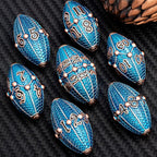 ARUOHHA DND Metal Dice Copper Blue Dragon Egg Dice with Metal Box, Role Playing Game RPG Polyhedral D and D Dice Set D20 D12 D10 D8 D6 D4