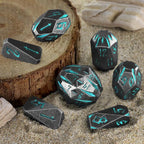 Dungeons and Dragon Dice of 7, Metal Dice Set D and D Polyhedral DND Dice Set with Cardboard Box Unique Cool Stonehenge Theme RPG Dice for Role Playing Games Gifts (Blue)