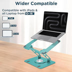 Uncaged Ergonomics Swivel Laptop Stand for Desk, Adjustable Computer iPad Stand for Desk w/ 360 Rotation, Portable Laptop Holder for Home Office Ergonomic Supplies (Ocean Blue)