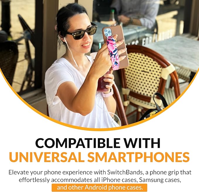 Phone Grip Strap - Reversible Finger Holder for Phone Back, Customizable Anti-Slip Design, Wireless Charging Compatible Detachable Holder for iPhone - Cat Nap