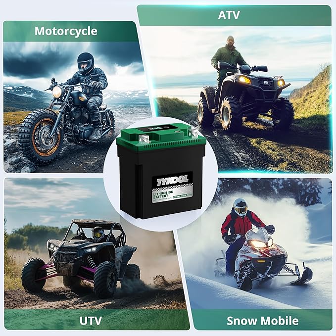 TYKOOL YTX14AH-BS-STD, LiFePO4 Lithium Motorcycle Battery,12.8V 7Ah,420CCA,5X Longer Life,Digital Readout, Powersports Battery,Fits for ATV, UTV, Scooter, Snow mobile,Polarity:[+ -]