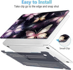 Mektron Designed Case for MacBook Pro 16 Inch A2141 Cover 2019 Release 16" with Liquid Retina Display/Touch ID, Plastic Hard Shell with Keyboard Skin & Screen Protector, Glittering Butterfly