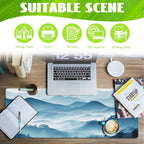 Large Gaming Mouse Pad for Desk,Mountain Desk Mat,Misty Forest Mountains Desk Pad,Extended Big Computer Keyboard Mouse Pad with Non-Slip Base and Stitched Edge,31.5"x11.8"