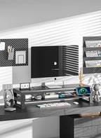 2-Tier Metal Computer monitor stand Laptop Desk Shelf & Monitor Riser ，27.55 inches long desk riser Monitors/PC/Laptop/Computer Space Saver Organizer (Basic Version, Two-layer 700mm)