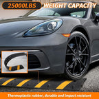 Heavy Duty Speed Bumps for Driveway, 84" Rubber Speed Bumps, 2 Channel Modular Traffic Speed Bump Hump Cable Protector Ramps for Asphalt Concrete Gravel Driveway Road with 2 End Caps, 6 Bolt Spikes