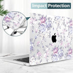 TWOLSKOO for M4 MacBook Air 13.6 inch Case 2025-2022 Release M4 A3240 M3 A3113 M2 A2681, Plastic Hard Shell & Screen Protector & Keyboard Cover & Trackpad Film, Purple Peony