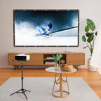 Projector Stand Tripod, Laptop Tripod Stand, Foldable Portable Projector Floor Mount, Height Adjustable from 17.7" to 45.2", with Folding Plate, Capacity 22lb, for Outdoor Movies, Home, Office
