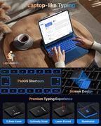 typecase Touch Case with Keyboard for iPad Pro 13-inch(M4, 2024), iPad Air 13-inch(M3, 2025/M2, 2024) & iPad Pro 12.9(6th/5th/4th/3rd Gen), Trackpad, 360° Rotatable, 11-Colors Backlit, Lake Blue