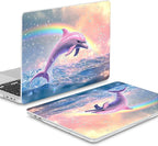 Mektron Case for MacBook Pro 16 Inch A2141 Cover 2019 Release 16" with Liquid Retina Display/Touch ID, Plastic Hard Shell with Keyboard Skin & Screen Protector & Dust Plug, Jumping Dolphin