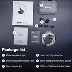 Linsoul Kefine Klean in Ear Monitor,10mm DLC Diaphragm Dynamic Driver HiFi Earphones,Wired Gaming Earbuds,Replaceable Nozzles,Detachable Silver-Plated Cable for Audiophile (No Mic 3.5mm, Black)