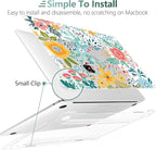 TWOLSKOO Compatible with MacBook Pro 13 inch Case 2023-2016 A2338 M2/M1 A2251 A2289 A2159 A1989 A1706, Plastic Hard Shell Cover & Keyboard Skin & Screen Protector, Abstract Flower