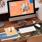 Large Gaming Mouse Pad for Desk,Cute Forest Mushroom Desk Mat,Starry Night Mushroom Desk Pad,Extended Big Computer Keyboard Mouse Pad with Non-Slip Base and Stitched Edge,31.5"x11.8"