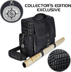 ENHANCE Collector's Edition RPG Adventurer's DND Bag - Dragon Hide Exterior Travel RPG Bag with Tabletop Miniatures Storage Vault, Mat Holder, DND Dice & Token Pockets, Fits 4-8 Books (Dragon Black)