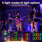 Portable Bluetooth Speaker 120dB Loud with Beat-Sync LED Lights & Dual 4-inch Speakers – 5 RGB Modes + 8 Colors, Bluetooth 5.3, USB/TF/AUX/FM/Mic, TWS Pairing – for Outdoor, Party, Camping & Beach