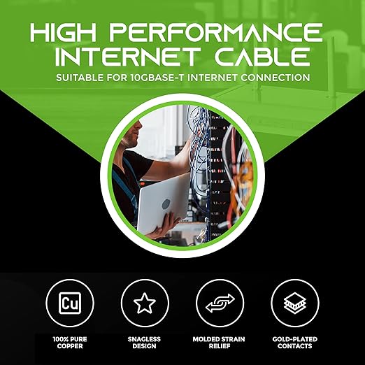 GearIT 24-Pack, Cat5e Ethernet Patch Cable 3 Feet - Snagless RJ45 Computer LAN Network Cord, Blue - Compatible with 24 48 Port Switch POE Rackmount 24port Gigabit