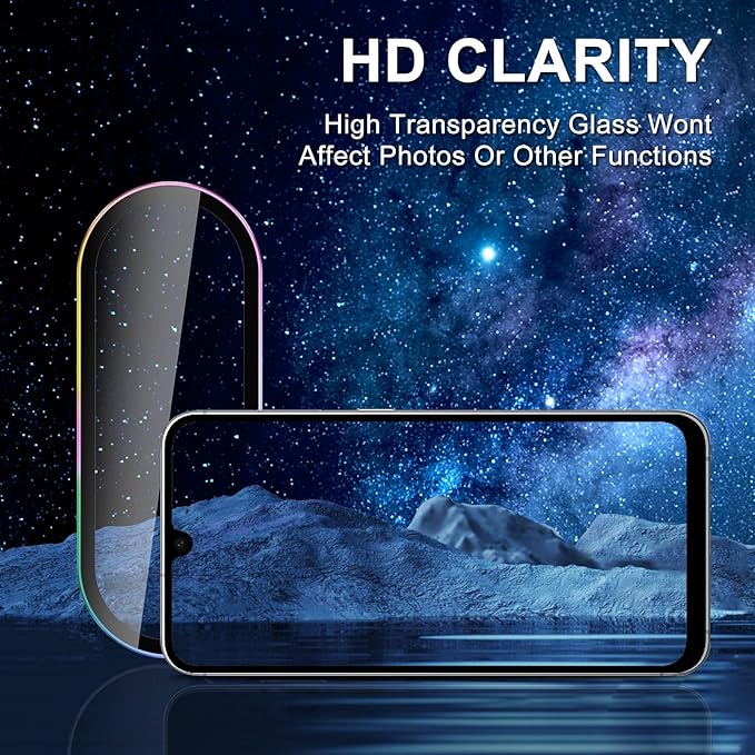 for Samsung Galaxy A36/A56 Camera Lens Protector, Individual Metal Ring Tempered Glass Lens Cover, [Strong Adsorption] Scratch Resistant Ultra-Thin HD Clear Lens Cover, 1 Set-Colorful