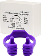 Honsky Thumbs-up Cell Phone Stand Holder, Tablet Stand Cradle for Desk Desktop Smartphone Cellphone Mobile Phone Tablets â€“ Universal Adjustable Flexible, Purple