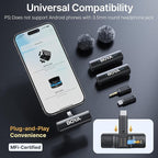 BOYA BOYALINK 2 A2 (2TX+3RX Adapter) Wireless Lavalier Microphone for iPhone Camera Android, Clip on Mic, 48 KHz 24 Bit, 6mm Mic, 1000ft, Noise Cancelling, Mini Lapel Mic USB-C/Lightning/3.5mm TRS